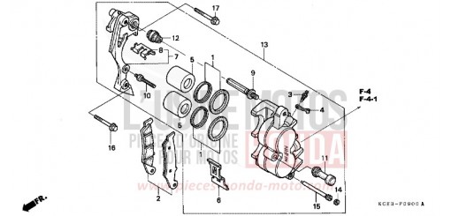 FRONT BRAKE CALIPER XR250RY de 2000